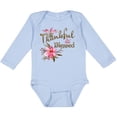 thumbnail image 3 of Inktastic Thankful and Blessed Inspirational Saying with Pink Flowers Boys or Girls Long Sleeve Baby Bodysuit, 3 of 5