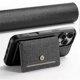 thumbnail image 3 of For iPhone 15 Pro Max Magnetic Case Cross Texture Phone Back Cover with Detachable Card Holder, 3 of 4
