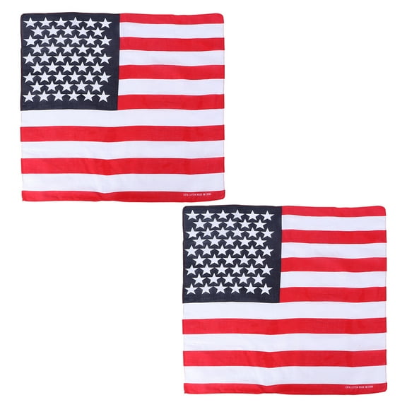 WEUVEB 2-Piece Flag Print Multi-Fabric Scarf Set with Stylish Headbands and Neckwear Accessories for Men and Women