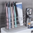 thumbnail image 1 of Portacepillos de dientes, portacepillos de dientes multifuncional de acero inoxidable resistente al óxido para baño, 1 of 4