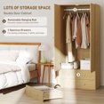thumbnail image 4 of HOMCOM Wardrobe Closet, Armoire with Drawers and Hanging Rail for Bedroom, 4 of 10