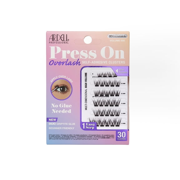 Ardell Press On Pre-Glued Extensions Overlash Clusters, Volume 858, 30 Count