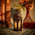 thumbnail image 4 of Faroles decorativos de 7,4 pulgadas, farol colgante vintage de metal, portavelas, 4 of 9