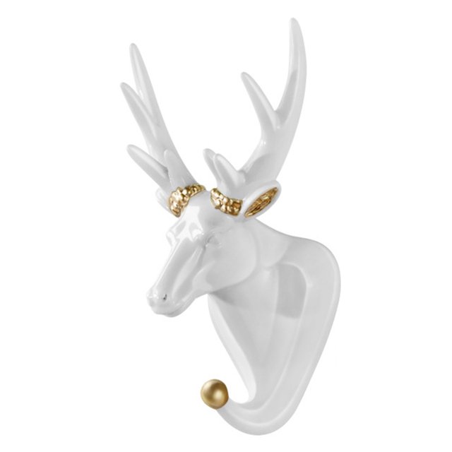 CSChome Animal Head Shape Wall Mounted Punch Free Non Slip Hook Multi Purpose Clothes Hat Towel and Key Hanger