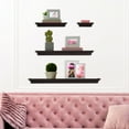 Melannco Floating Wall Shelves Set of 4 Espresso