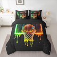 thumbnail image 2 of jejeloiu Basketball Sport Game 7 Pieces Bedding Comforter Set,Galaxy Starry Sky Full Bedding Set For Boys Kids Reversible, 2 of 8