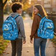 thumbnail image 2 of KUIFORTI Blue Shark Kids School Bag Large Capacity Backpack Student Backpack with Side Pockets Water Resistant Polyester 17 Inch for Teens Elementary Middle School, 2 of 7