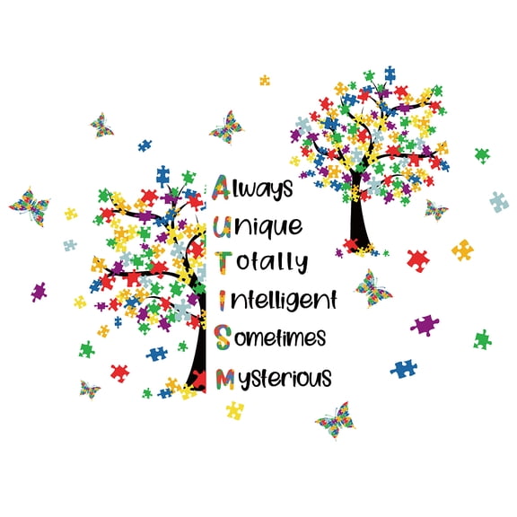 1set 2pcs/set Motivational Theme Wall Stickers Colorful Tree Oattern Decor Vinyl Wall Decor Stickers DIY Wall Art for Wall Decals 390x900mm