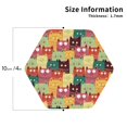 thumbnail image 2 of Zufioo Cute Cartoon Cat Print Leather Coaster Set, Decorative PVC Coasters 4-pack - Scald and Stain-resistant, Suitable for Home, Cafes, Restaurants-Hexagon, 2 of 6