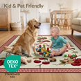 thumbnail image 4 of ODIKA 6'x9' Ultra-Soft Area Rug, Cherries Door Cherry Farmhouse Striped Border Clusters Flowers None Washable, Bare feet friendly, Silk-Touch for Guest Room, Bedroom, 4 of 7