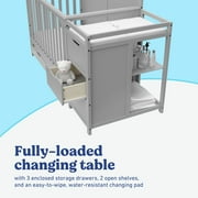 Graco Hadley 5-in-1 Convertible Baby Crib and Changer with Drawer, Pebble Gray