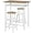 White, Oak, variant on CHAUKY 3 Piece Counter Height Bar Table and Chairs Set, Space Saving Dining Table with 2 Matching Stools, Storage Shelf Metal Frame Footrest, White, Oak