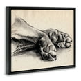 thumbnail image 2 of Stupell Industries Dog Paw Charcoal Design Minimal Tan Black Jet Black Framed Floating Canvas Wall Art, 24x30, by Jennifer Paxton Parker, 2 of 5
