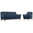 thumbnail image 2 of Modway Beguile Living Room Set Upholstered Fabric Set of 2 in Azure, 2 of 6