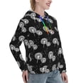 thumbnail image 6 of Lsque White Flower Dandelion Pattern Casual Women's Hoodie,Hooded Sweatshirt with Kangaroo Pocket,Pullover Hoodie with Eye-catching Drawstrings-XX-Large, 6 of 7
