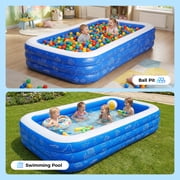 Inflatable Pool for Kids and Adults, 120x6822 Oversized Thickened Family Swimming Pool Blow Up Pool, Blue