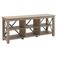 thumbnail image 1 of Henn&Hart 58" Antiqued Gray Oak/Metal TV Stand, 1 of 8