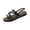 Black, variant on Crisscross Strap Platform Sandals, Women's Gracie Leather Back-Strap Sandals - Elegant Strappy Flats With Dynamicush Cushioning, Arch Support & Comfort, Black 5.5