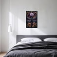 thumbnail image 4 of Melancholy dragonflies and dark floral canvas wall with wooden frames, vintage flowers, dragonfly prints, Gothic maximalist home décor, 4 of 10