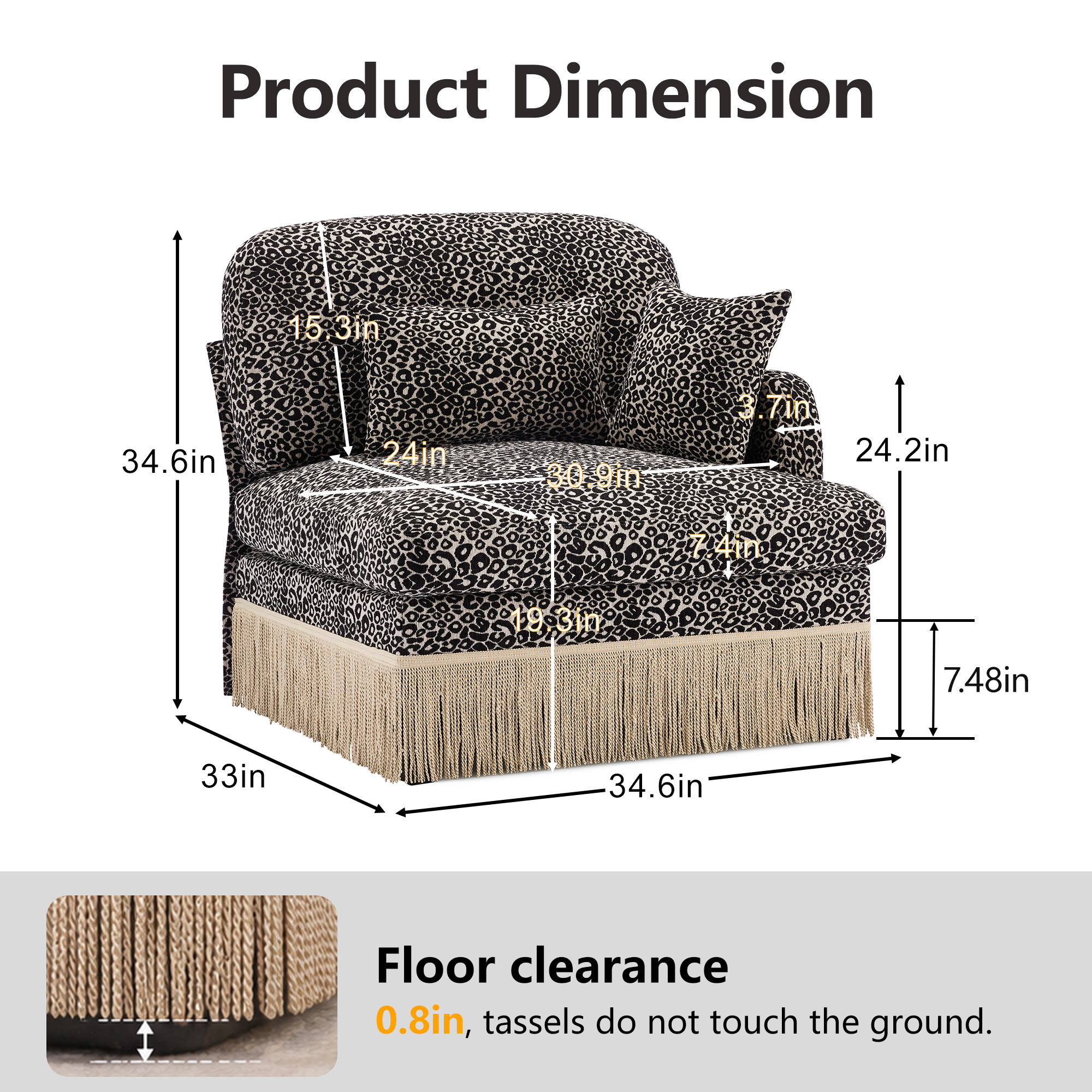 Modular Sectional Sofa Right Arm Chair Module, DIY Sofa Component