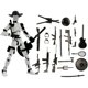 thumbnail image 1 of Figura acción premontada - Robot juguete con articulación () Blanco, 1 of 1