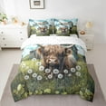 thumbnail image 2 of jejeloiu Highland Cow Cattle 7-Piece Bedding Comforter Set,Old Barn Door King Bedding Sets,Rustic Flower Dandelion Bed Sheets For Teens,Microfiber Bedroom Decor Reversible, 2 of 8