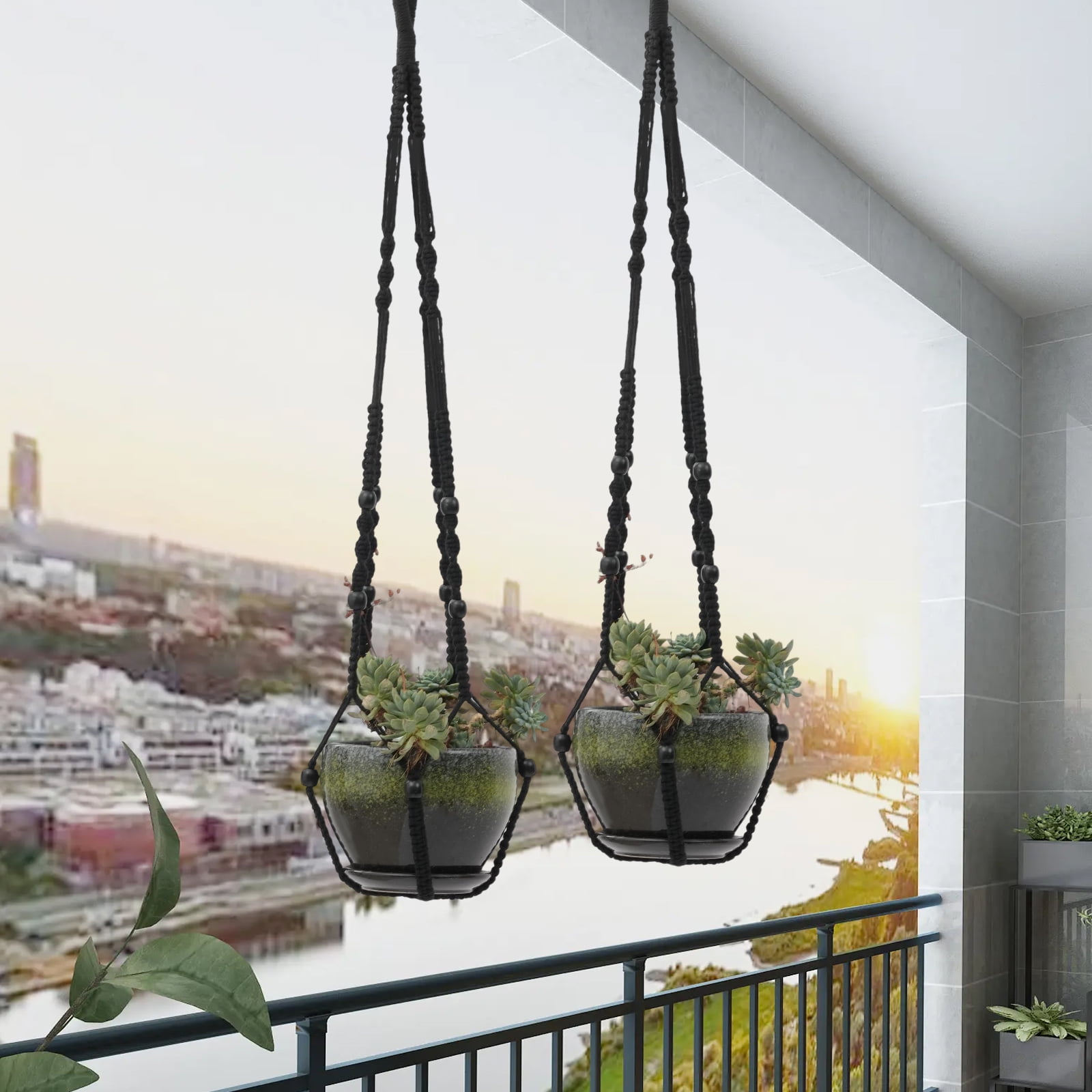 YIYIBYUS Hanging Planter Holder, 2PCS Plant Hangers, Hanging Flower Pot