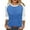 Blue, variant on Women / Sleeve Color Block T-Shirt Contemporary Contrast Trim Casual Comfort Stretch Top XL Size Blue