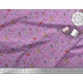 thumbnail image 2 of Soimoi Purple Rayon Fabric Flower & Butterfly Print Fabric by The Yard 42 Inch Wide, 2 of 3