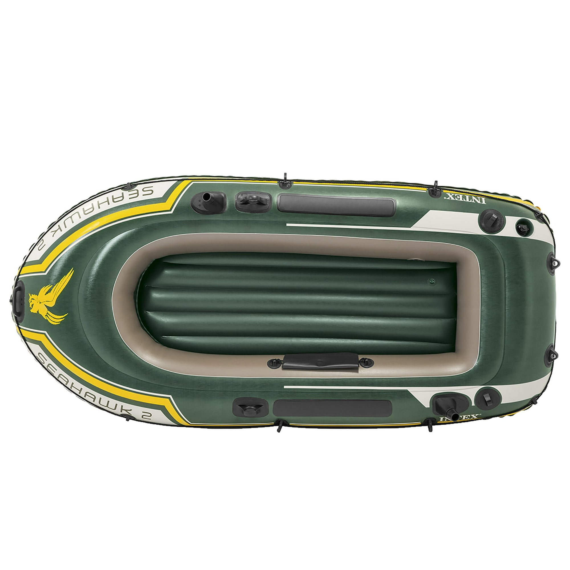 Intex Seahawk 4 4 Person Inflatable Boat Set With Aluminum Oars And High Output Air Pump Latest Model