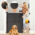 thumbnail image 5 of Retractable Baby Gate, TULILLO 42in Tall Baby Safety Gate, 150" Wide Baby Gate Dog Gate for Stair, Doorway, Auto-Lock,Black, 5 of 10
