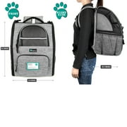 PetAmi Dog Backpack Carrier For Small Large Cat, Pet, Puppies, Ventilated Pet Hiking Backpack Travel Bag, Airline Approved Cat Backpack Carrier, Safety Back Support, Camping Biking Dog Bag, Grey