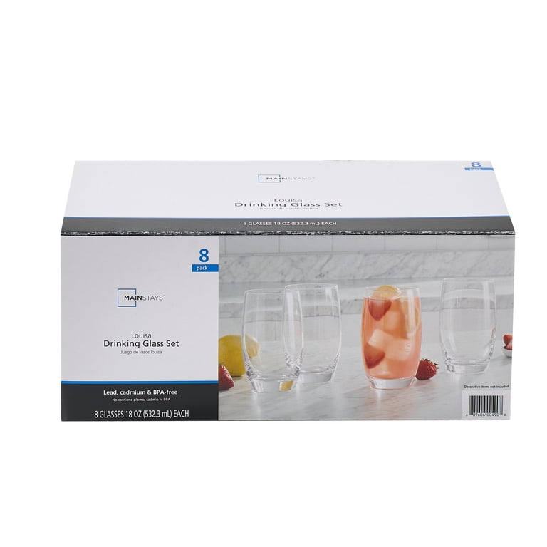 Highball Drinking Glasses with Weighted Base, 18 oz, 8-Piece photo 6