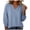 Light Blue, variant on 3/4 Length Sleeve Tops Womens V Neck Elastic Cuffs Ruched Shirts Casual Baggy Basic Tunic Blouses,Gray,XXL