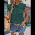 thumbnail image 4 of Top de Cuello Redondo y Mangas para Mujer, Verde Oscuro, Talla L, 4 of 5