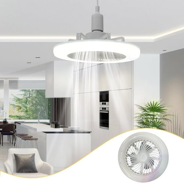 Meitianfacai 30W Universal Head Screw Mouth Fan Light Remote Control Household Fan Light Ceiling Fan Silent Electric Fan