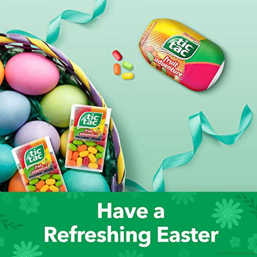 Tic Tac Mints, Fruit Adventure, Bulk Hard Candy Mints, Perfect Easter Basket Stuffers for Kids, 1 oz Singles, 12 Count