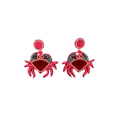 Time and Tru Beaded Crab Earring, Pink, 1 Pair