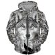 thumbnail image 3 of Sudadera con capucha y cremallera con estampado 3D de lobo y animal genial para hombre y mujer, moda urbana, jersey de gran tamaño para niños, talla europea Y2K, 3 of 5