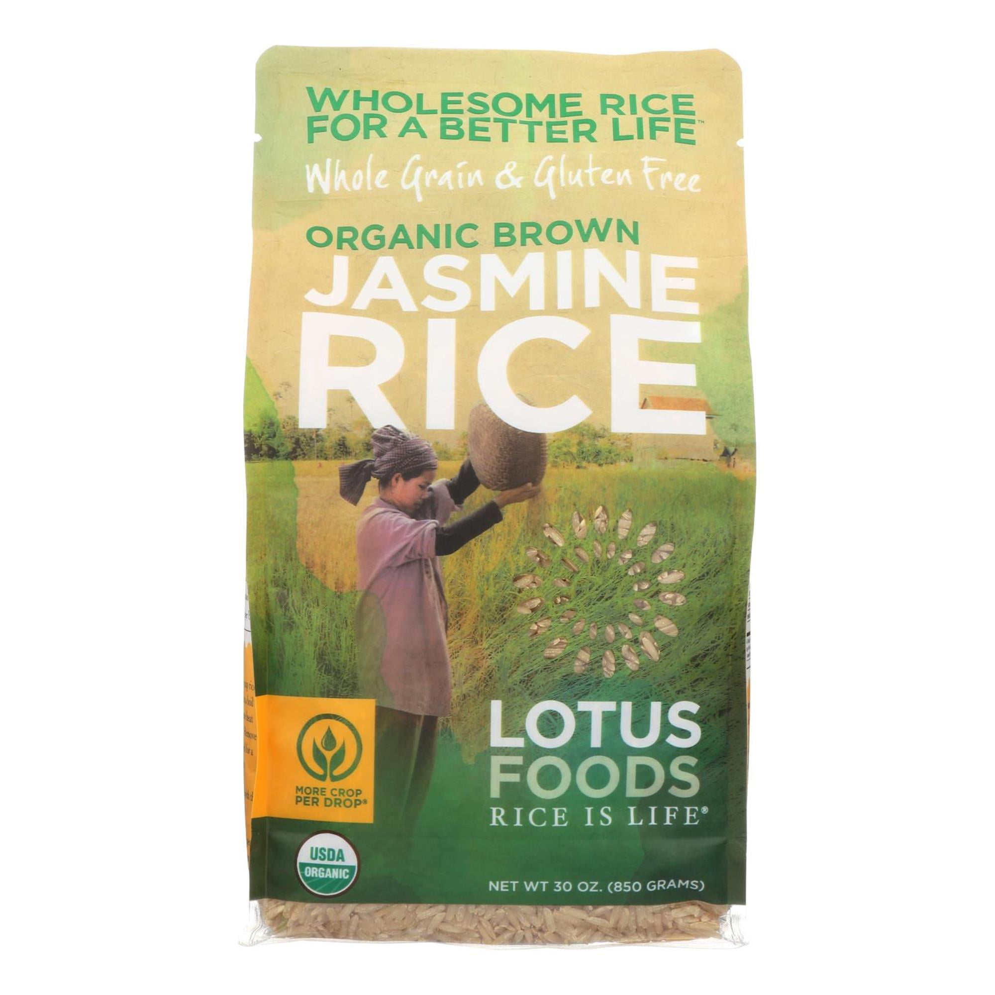 Lotus Foods Organic Rice, Brown Jasmine, 30 Oz, Pack of 6