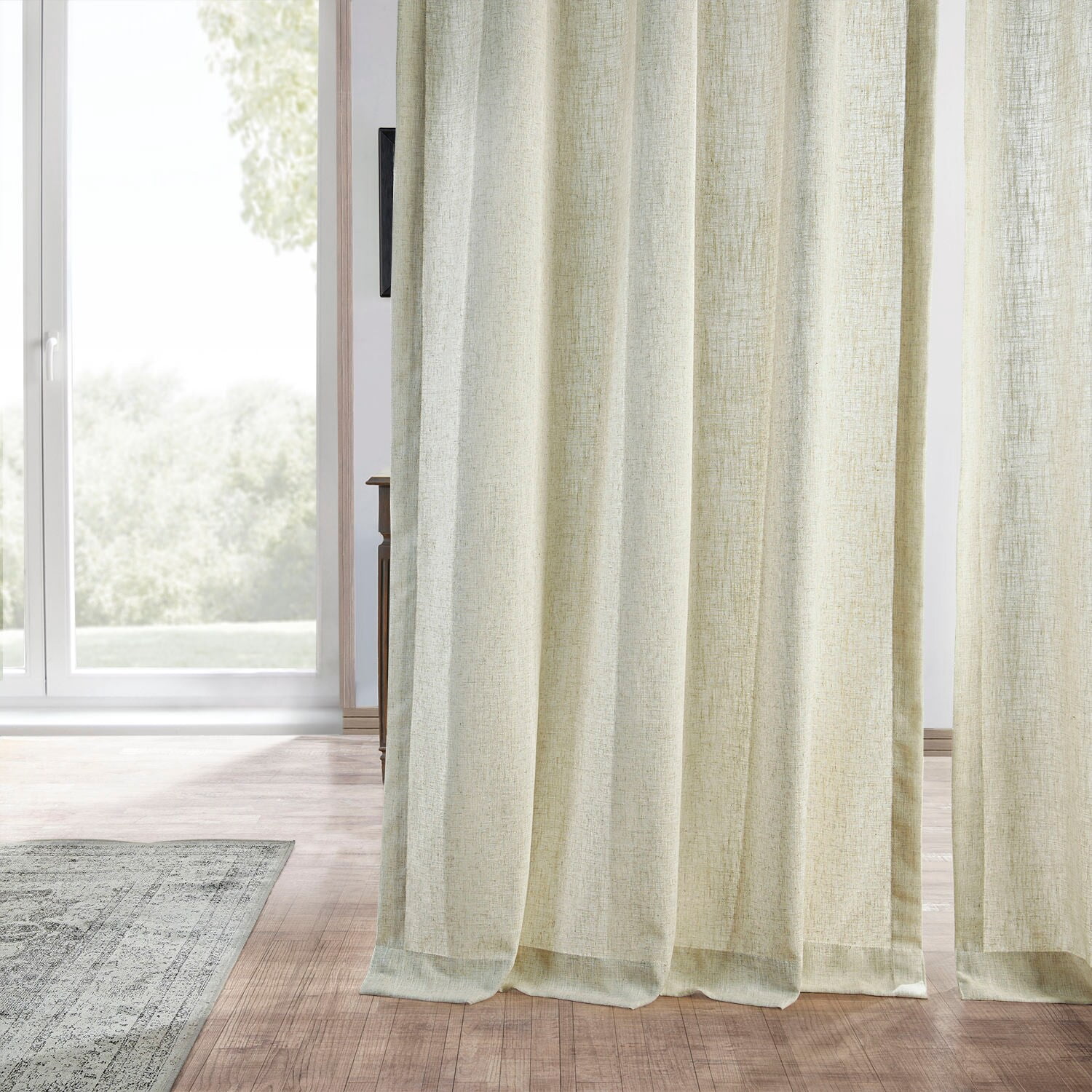 Barley Heavy Faux Linen Curtain (1 Panel), Barley, 50W X 120L