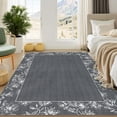 thumbnail image 2 of HOMERRY Large Floral Border Non-Shedding Area Rug 10' x 13' for Living Room Washable Indoor Carpet, Gray, 2 of 5