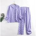 thumbnail image 2 of Pyjama en Flanelle de Coton pour la Maison Imprimé Simple Ample Automne et Hiver Manches Longues Ensemble de Pyjamas pour Femmes tzw, 2 of 6