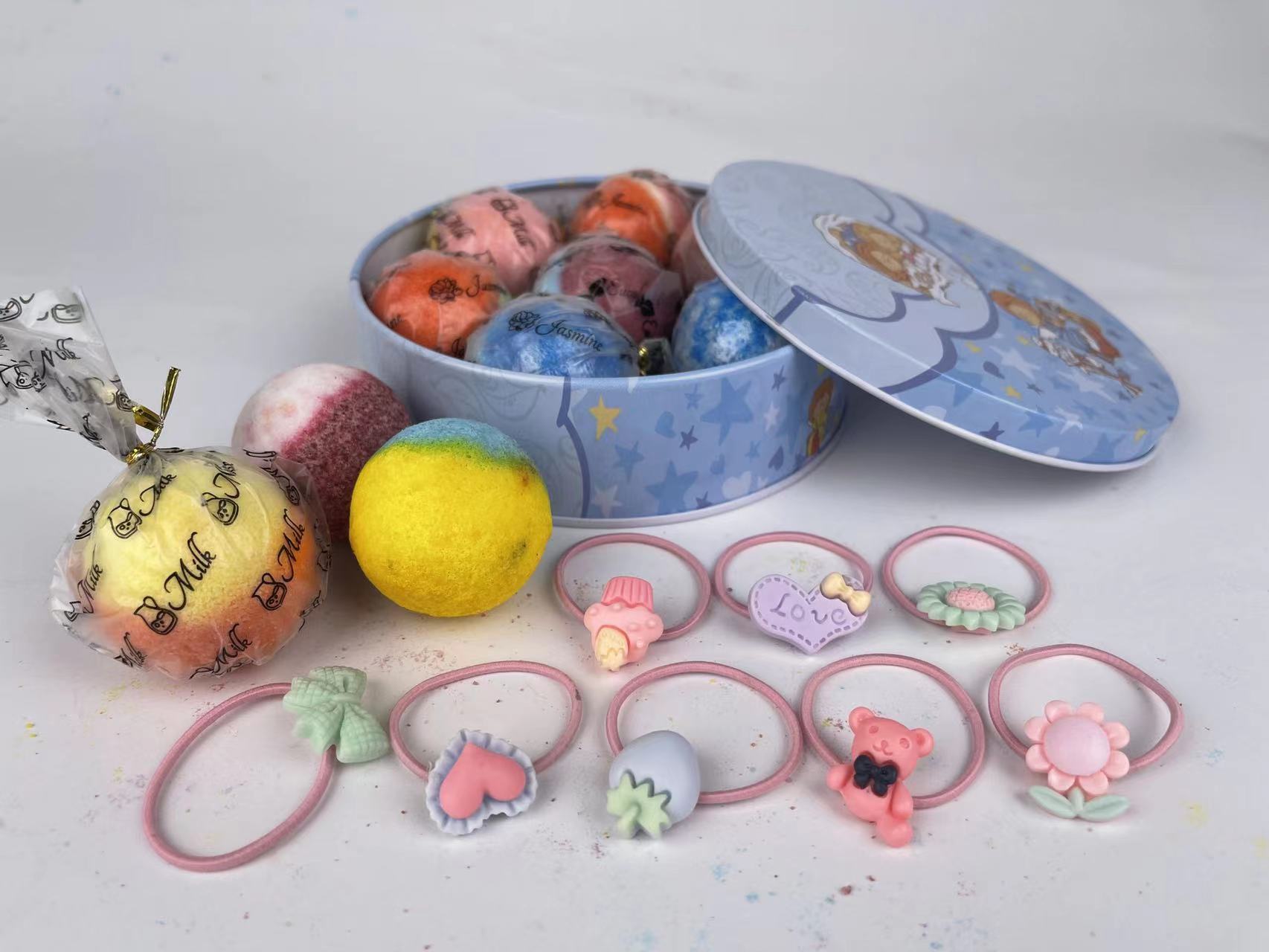 Bath Bombs for Girls, 6 PCS Bath Bombs with scrunchie