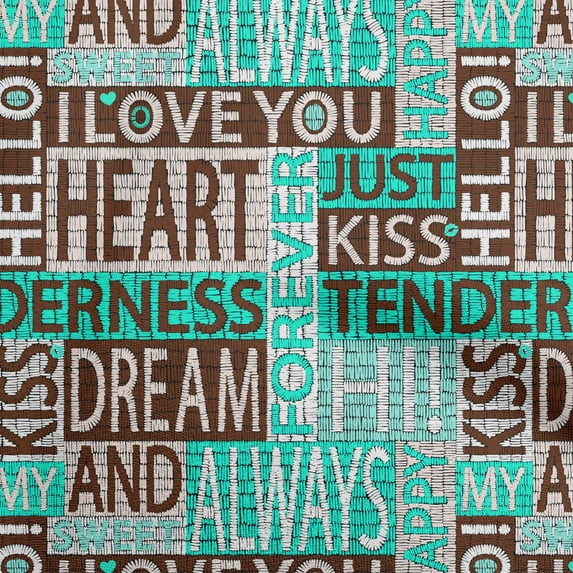 oneOone Georgette Viscose Turquoise Green Fabric Abstracts Sewing Material Print Fabric By The Yard 42 Inch Wide