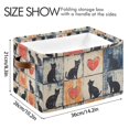 thumbnail image 4 of Yayeee 2 Pack Canvas Storage Basket with Handles for Shelves Fabric Bins Closet Organizer, Cats and Hearts, 4 of 8