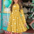 thumbnail image 2 of DISNIMO Lemon Dress Girls Star Dresses Kid School Dress for Girls Midi Dress Long Sleeve Skater Dress Girl Clothes Size 13-14 Dresses with Collars for Girls Swing Dress Fall Twirly Dresses for Girls, 2 of 7