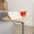 thumbnail image 3 of Escritorio Pequeno con Ruedas, Mesa Multifuncional Altura Ajustable Color Beige HOMEMAKE FURNITURE  Moderno Minimalista, 3 of 7
