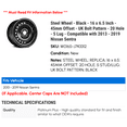 Steel Wheel Black 16 x 6.5 Inch 45mm Offset UK Bolt Pattern
