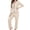 Beige, variant on 2 Piece Linen Pant Sets for Women Fall Womens Two Piece Outfits Fall Lightweight Women's New Fall And Winter Solid Color Casual Warm Home Clothes Long Sleeved Pajamas Set Suit
